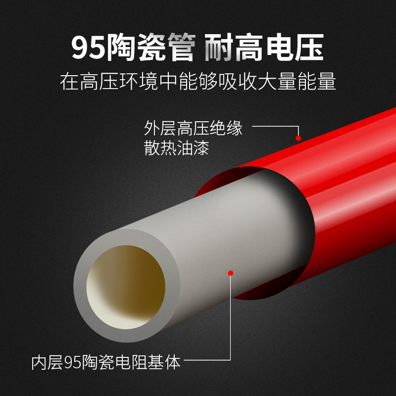 RI80高压耐压电阻大红袍玻璃釉金属膜高频无感管状棒状分压器电阻